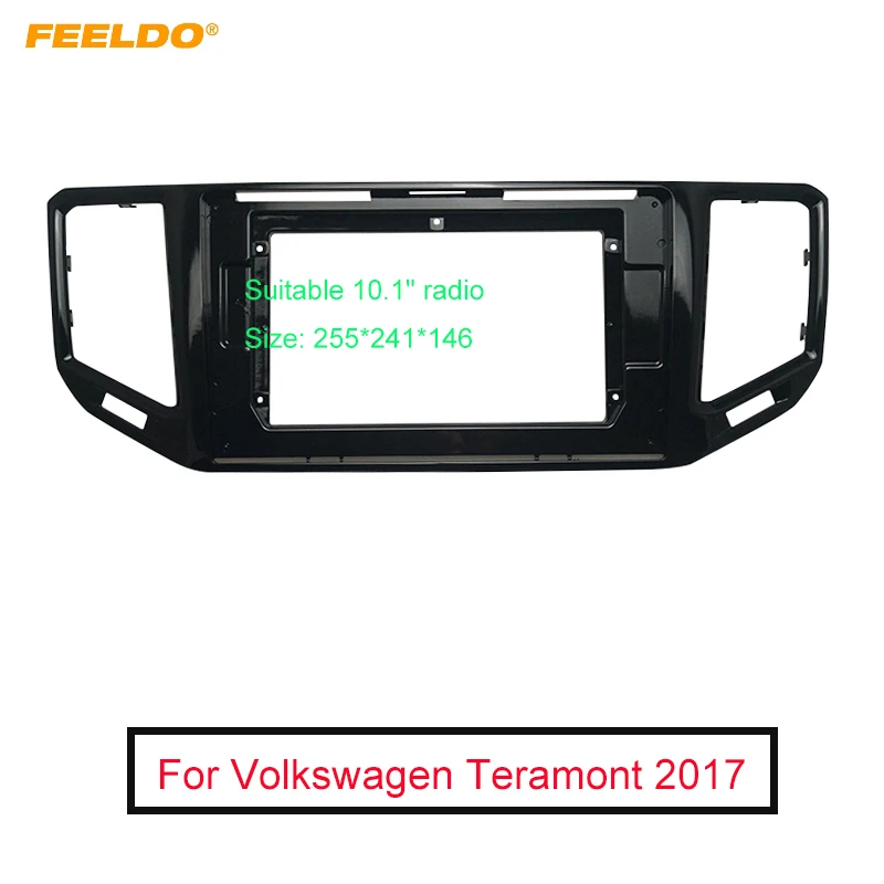 

FEELDO Car Audio 10.1" Big Screen DVD Fascia Frame Adapter For Volkswagen Teramont 2017 2Din Dash Installation Panel Frame Kit
