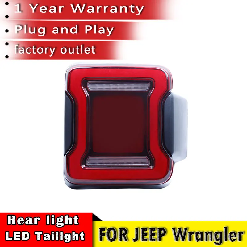 

Car Styling 2018 For Jeep Wrangler taillights LED Tail Lights Rear Lamp LED DRL+Brake+Park+Signal Stop Lamp