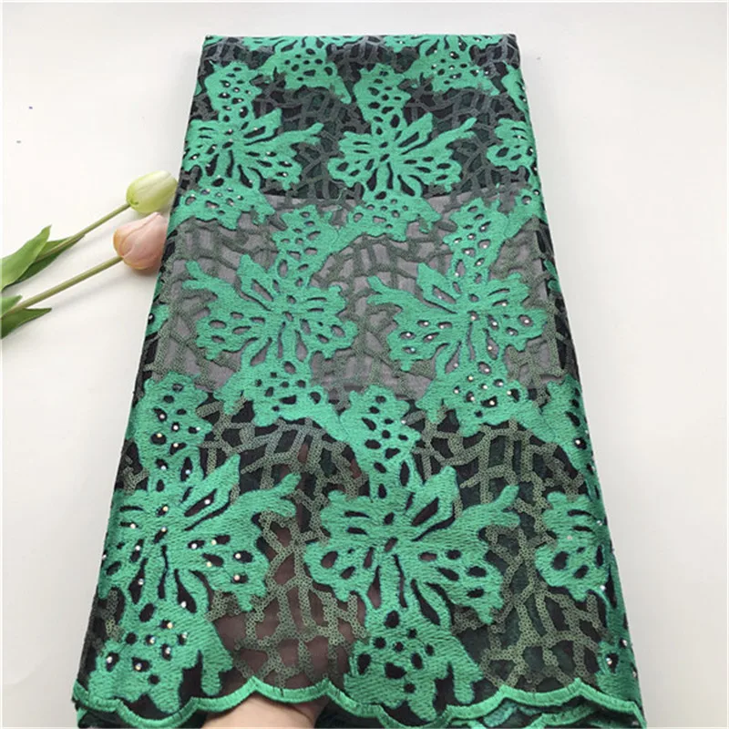 Африканская кружевная ткань с блестками 2019 Высококачественная французская