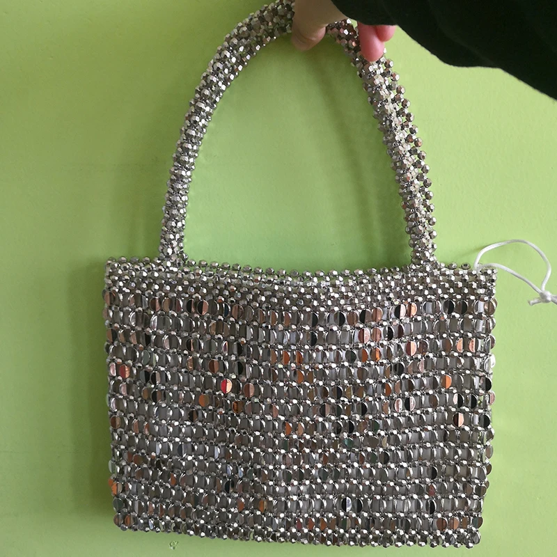 Серебряные бусины, экологические гальванические Пластиковые Бусины, женские ручные сумки любого цвета могут быть настроены