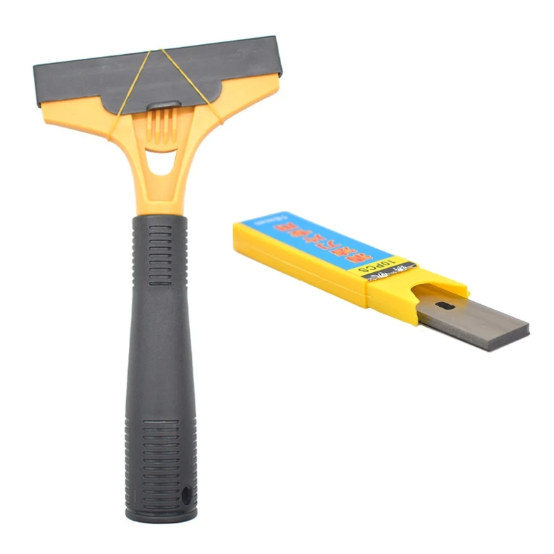 

Multi-Purpose Mini Tile Floor Scraper Set with Protective Blade Cover and 5 pcs Extra Blades Cleaning Tool for Home C7AC