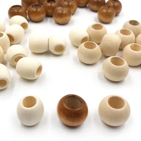 50pcs big hole brown natural wooden beads eco friendly wood round coffee loose beads 15x20mm for jewelry makeing bracelet diy