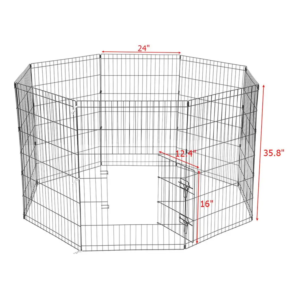 

8 Panel Foldable Pet Dogs Cats Fence Small Animal Cage Indoor Portable Metal Wire Yard Fence Rabbits Kennel Crate Fence Tent
