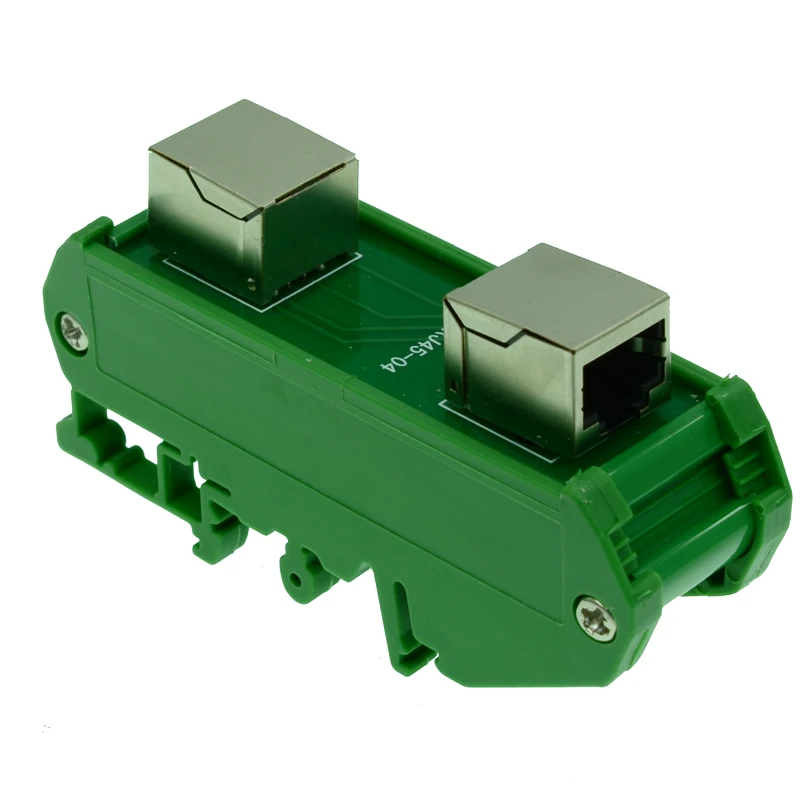 Горизонтальная секционная плата RJ45 female 8P8C с монтажным кронштейном на din-рейке и