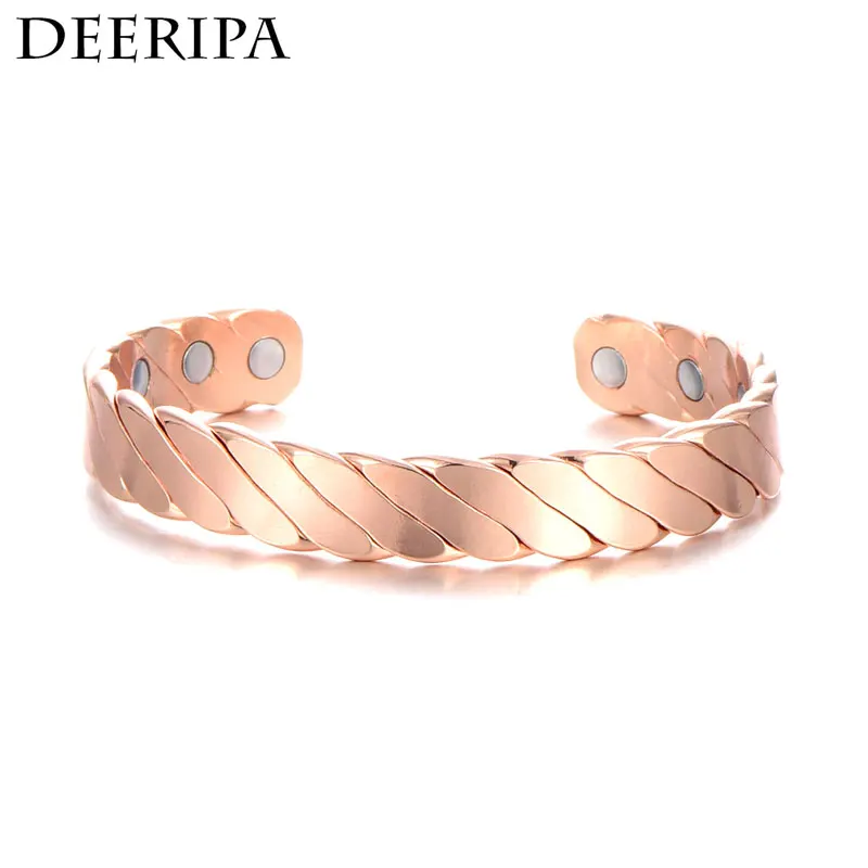 6pcs magnet CUTEECO роскошный подарок медный магнитный браслет для мужчин и женщин 6 шт. магнит Здоровье Био энергия браслеты и браслеты аксессуары - Окраска металла: 6pcs magnet
