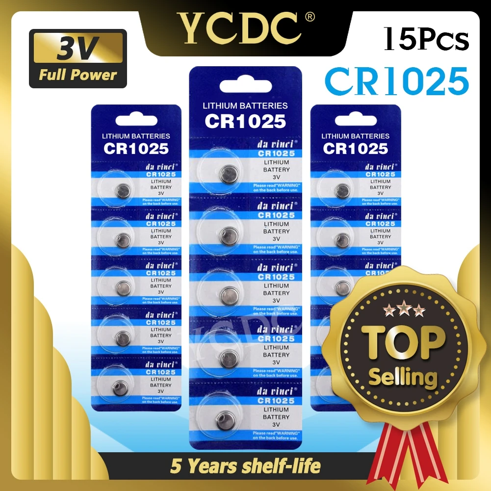 Литиевая батарея для часов электронных игрушек 15 шт./лот 3 в CR 1025 CR1025 DL1025 BR1025