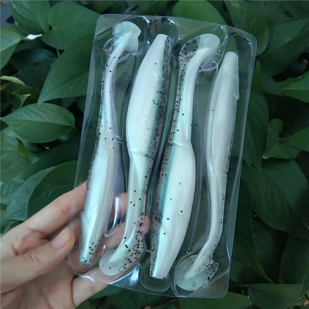 

Noeby 32pcs Soft Lures 15cm 25g T Tail Fishing Lures Wobblers Tackle Double Color Bass Pike Aritificial Silicone Swimbait