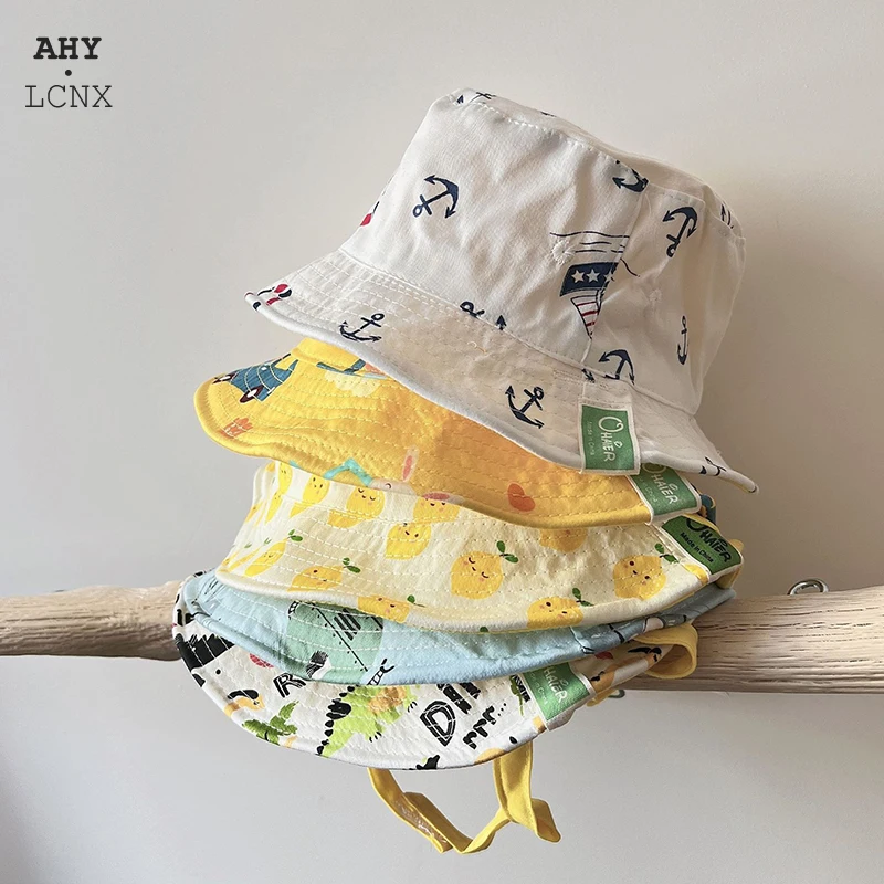 

Лето-весенняя детская шляпа-ведро для мальчиков и девочек, шапки с изображением рыбака и веревки, детская шляпа от солнца, Панамская кепка д...