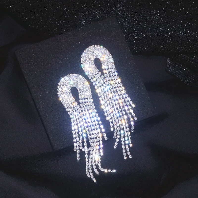 Модные роскошные длинные висячие серьги кисточки для женщин большие подвески с