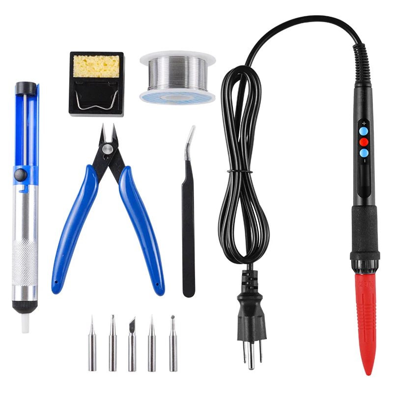 

60W Electric Soldering Iron Pen Set, Digtal LCD Adjustable Temperature Control VIA Fast Internal Heating Welding Tools