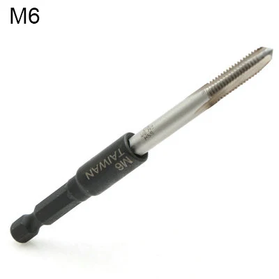 with Tap M6 M4-M16 адаптер для торцевых разъемов 1/4 ''шестигранный хвостовик квадратный шуруповёрт резьба адаптер для резьбонарезания патрон для станка сверла питания - Цвет: with Tap M6