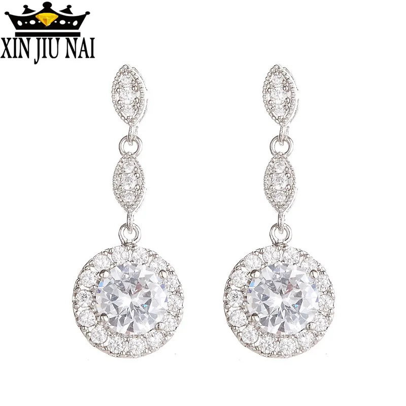 Женские серьги клипсы серебряного цвета с фианитом|Серьги-подвески| |