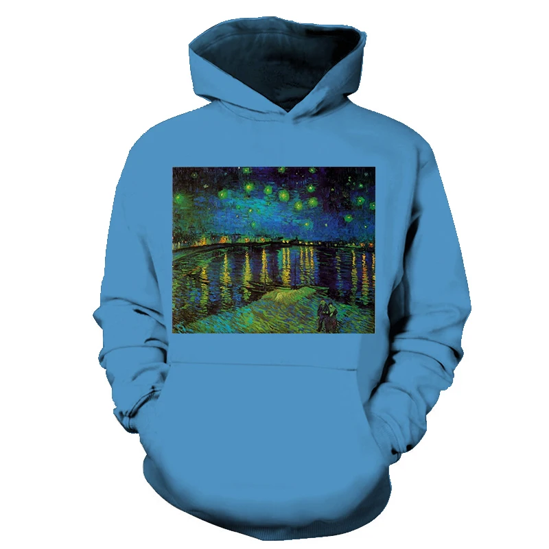 

2021 Fashionable Men's Hoodie World Famous Painting 3D Printing Quick-drying Sweatshirt Unisex Casual Pullover