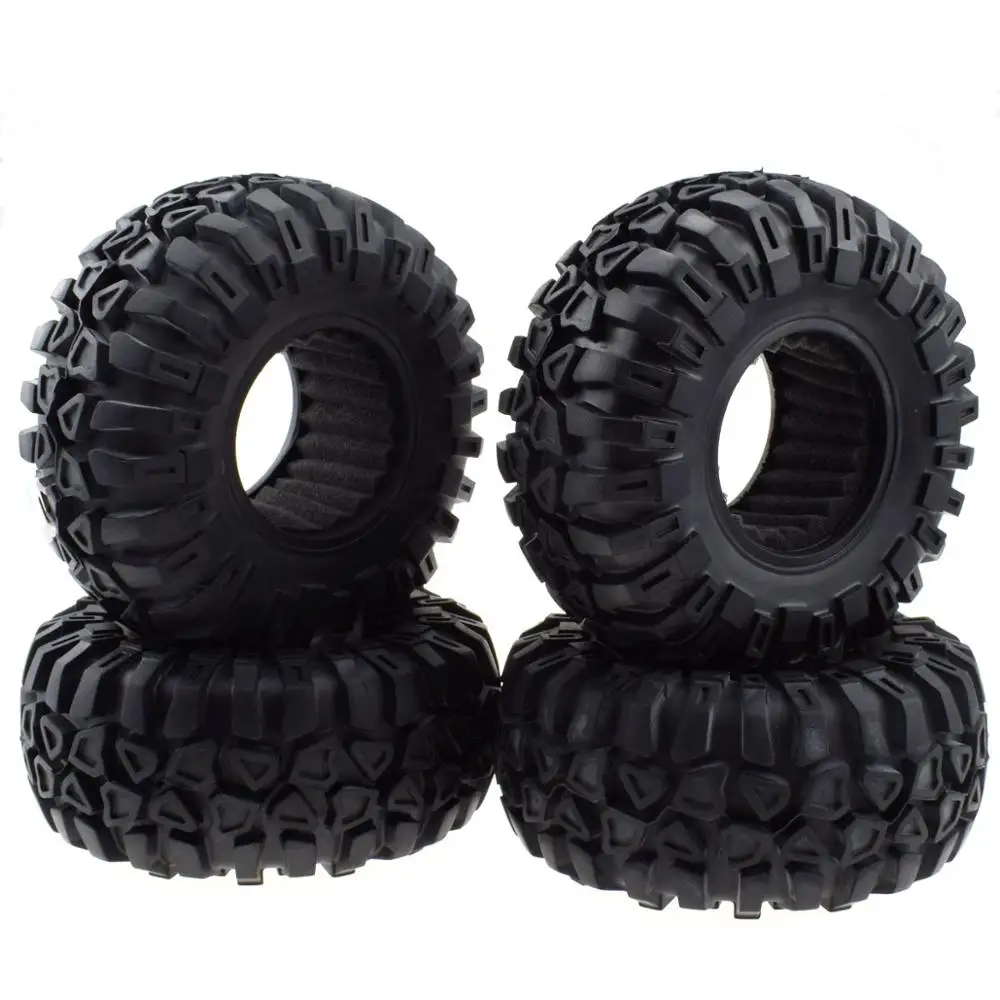 SOJERC 4 шт. 135 мм 2 дюйма Beadlock колеса и резиновые шины для 1/10 RC Рок Гусеничный осевой