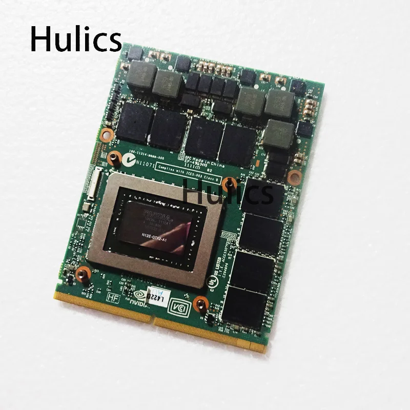 Hulics оригинальный GTX 580 м GTX580M N12E GTX2 A1 видеокарта для Dell Alienware M15X M17X M18X графическая