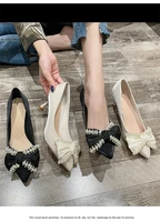 2021 autumn new sexy butterfly pearl high heel single shoes womens shoes