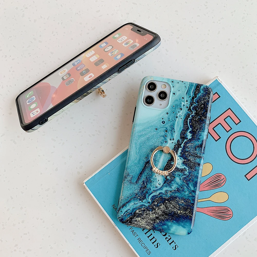 Чехол LOVECOM с кольцом на палец для iPhone 12 Mini 11 Pro Max XR XS 7 8 Plus мягкий чехол телефона