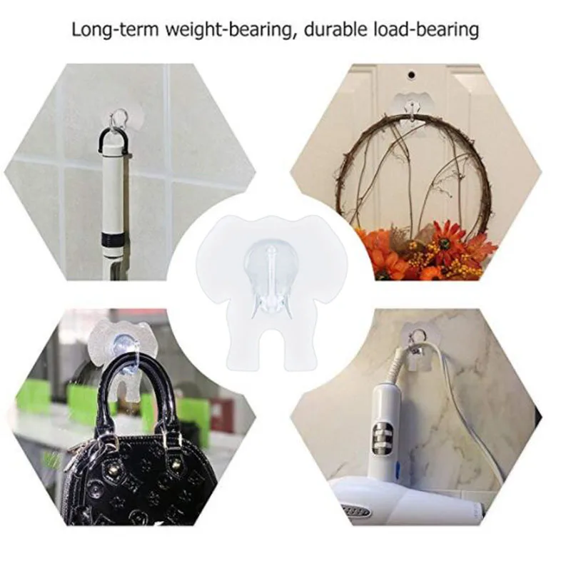 6 шт. Прозрачный Прочный Крючок бесшовная настенная наклейка крючок для крючка