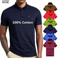 top quality summer 100 cotton mens short sleeve polos shirts casual solid color polos homme fashion sportswear male tops xs 5xl