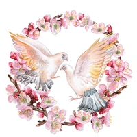 peace dove wreath animal iron on patches for diy heat transfer clothes t shirt thermal stickers decoration printing