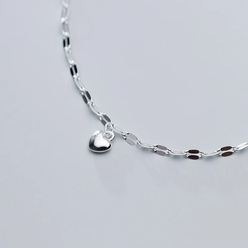 Сладкий прекрасный колокол браслет 925 пробы серебра в форме сердца для женщин