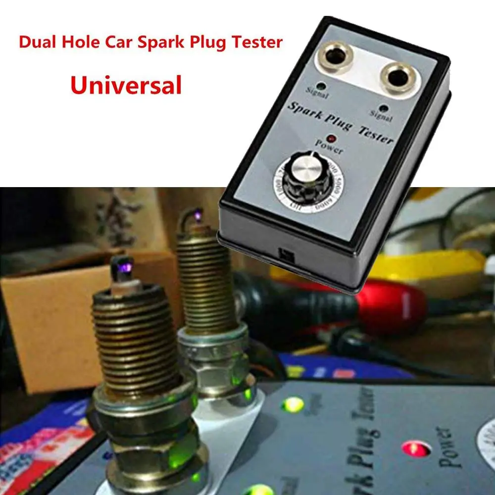 

New Dual Hole Car Spark Plug Tester Ignition Plug Analyzer Diagnostic Tool Detector two spark plugs for Gasoline Hole Detector