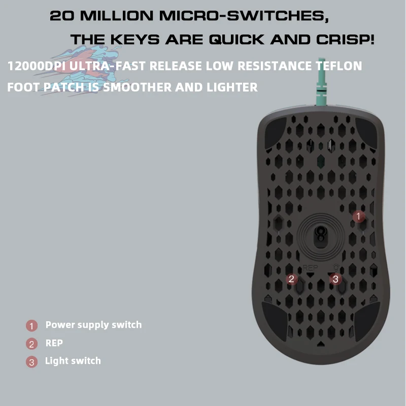 Новинка 2021 проводная оптическая игровая мышь Darmoshark M1 USB 8 клавиш RGB 12000DPI