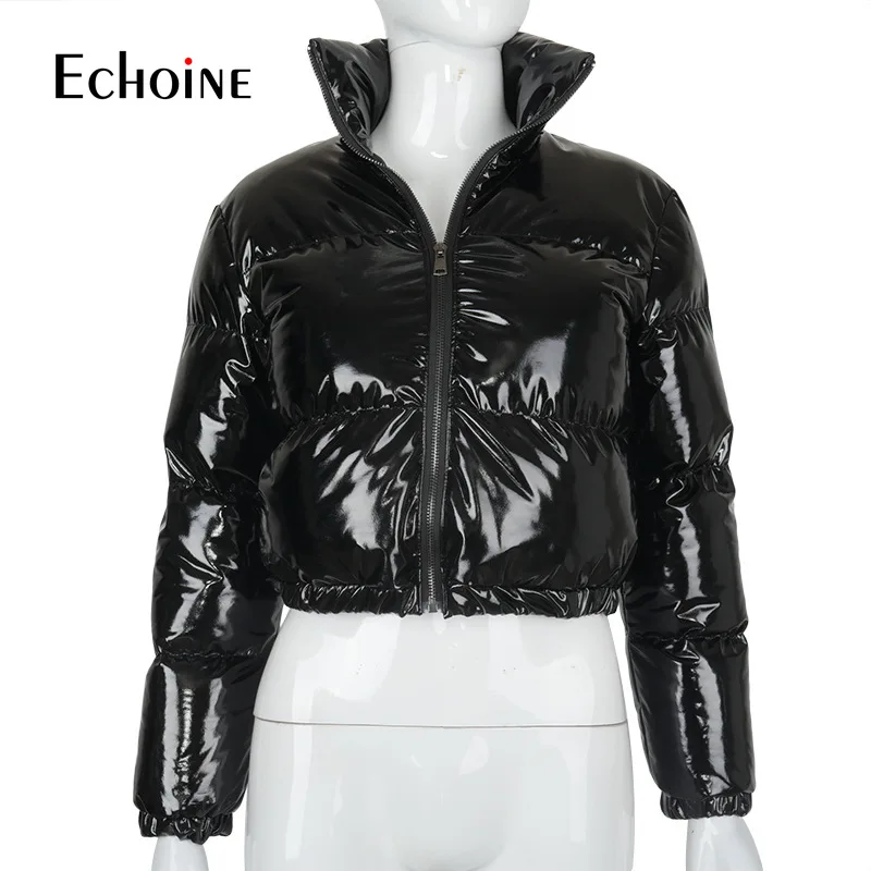 

Echoine Women Autumn Winter Long Sleeve Zip Solid Down jacket Baggy Parkas Fashion Casual Puffer bubble Coat Streetwear Outfits