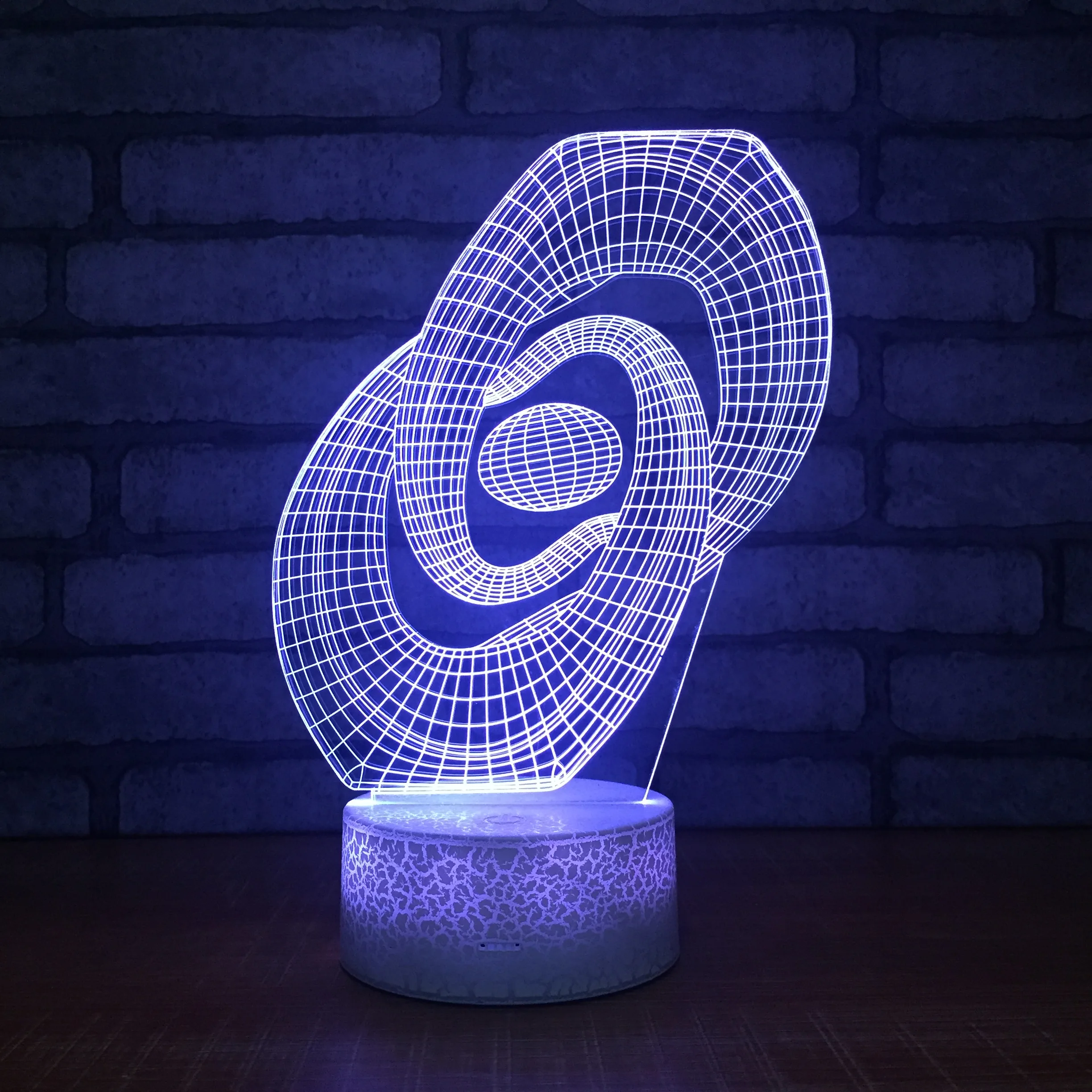 

Abstract Art 3D LED Night Light USB Touch Remote Table Desk Lamp for Home Office Decor Creative Gift