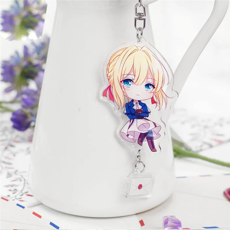 Аниме фиолетовый эвергарден аниме милый акриловый кулон брелок телефон Шарм