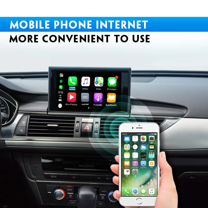 Yeesite Wifi + Bluetooth беспроводная автомобильная игра Carplay для Audi A6LA8L Q7 2013 2017 OEM Поддержка