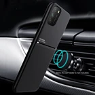 Автомобильный Магнитный чехол-держатель для xiaomi poco m3 pro 5G, чехол с кожаной текстурой, Силиконовый противоударный чехол для pocophone m3 m 3 pro coque