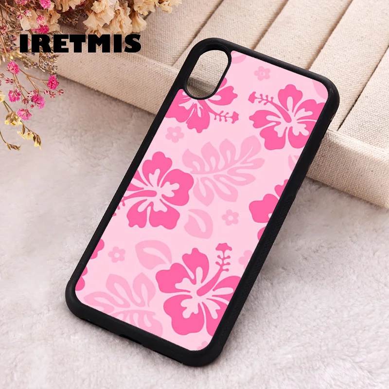 Чехол Iretmis 5 5S SE 2020 для телефона iPhone 6 6S 7 8 Plus X Xs XR 11 12 Mini Pro Max розовый гибискус ретро