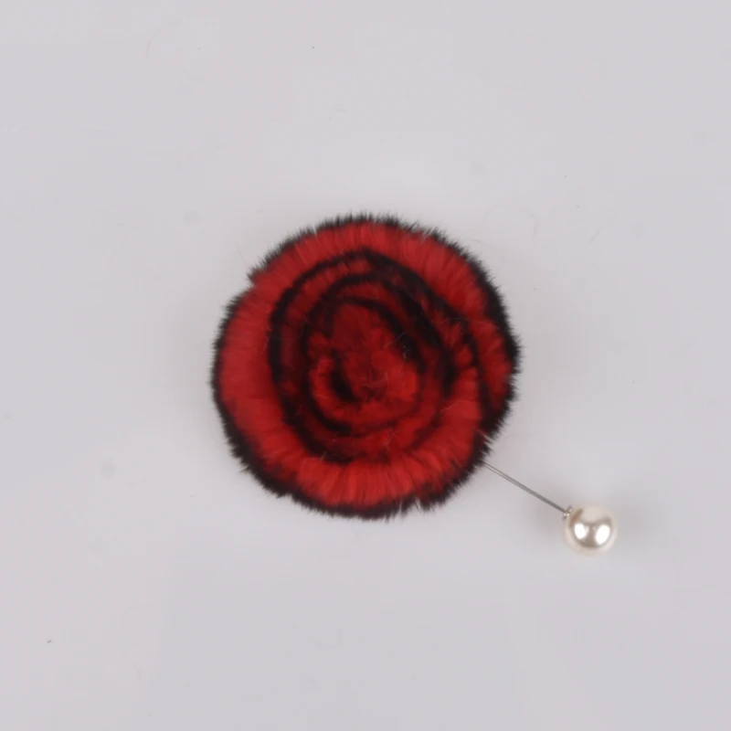 Брошь женская с помпоном из меха норки роскошная брошь в виде цветка значок на