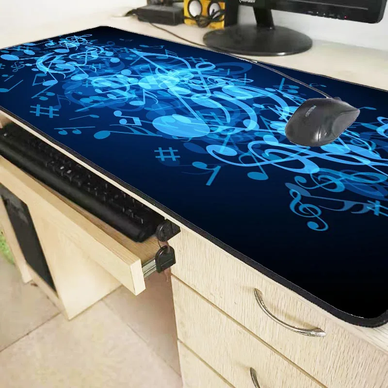 Игровой коврик для мыши XGZ с музыкальными нотами большой фиксируемыми краями ПК