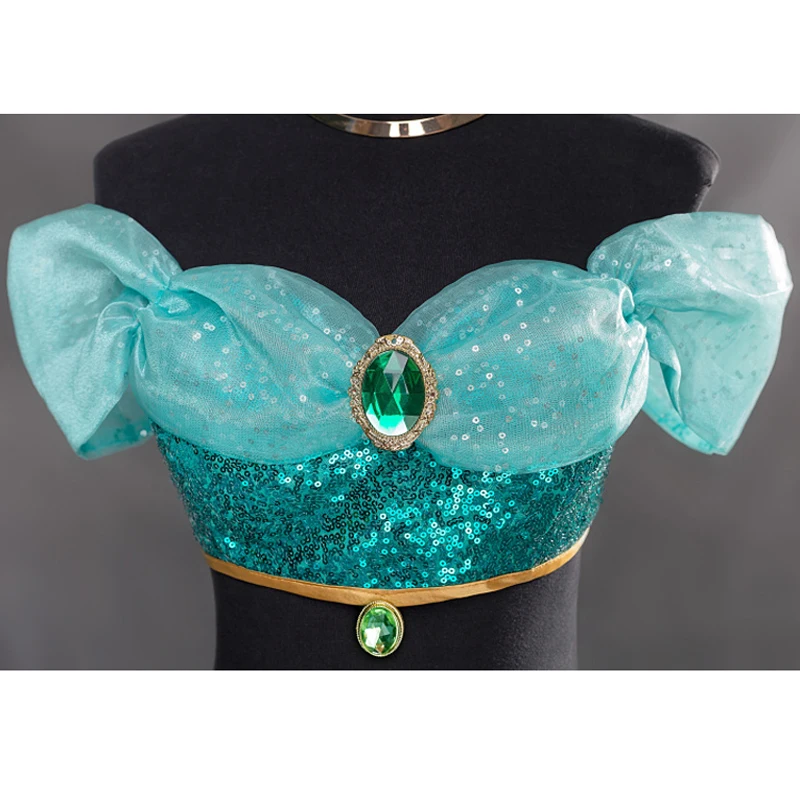 aladdin jasmine princess cosplay costume girl belly dance fancy dress women halloween christmas party stage costume top pant set free global shipping