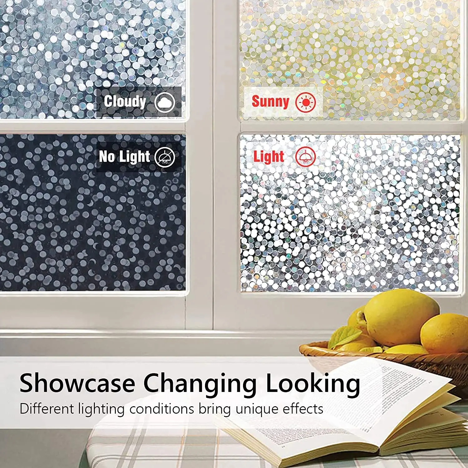 

Rainbow Decorative Window Film Privacy Stained Glass Vinyl Self Adhesive Film Static Cling Insulation Window Sticker for Home