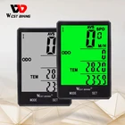 Велосипедный компьютер, WEST BIKING дюйма, большой экран, спидометр, беспроводной проводной водонепроницаемый датчик, одометр, велосипедный компьютер