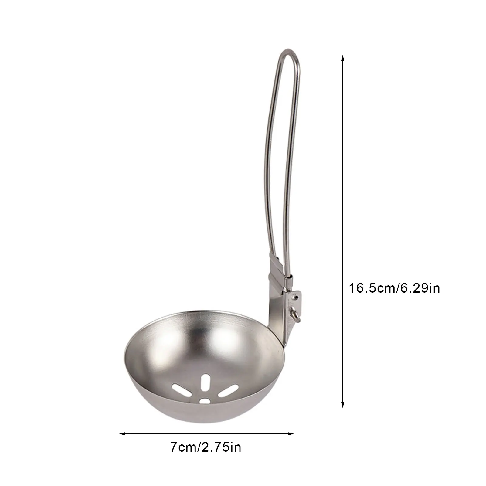 Outdoor Foldable Spoon Picnic Camping Stainless Steel Dinnerware Cooking Tableware Soup Ladle Slotted With Folding Handle | Спорт и