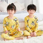 Чистые хлопковые детские пижамы, комплекты детского нижнего белья с рисунком из мультфильма детская одежда для сна, пижамы Марио осенняя одежда пижамы для мальчиков и девочек 2-12Years