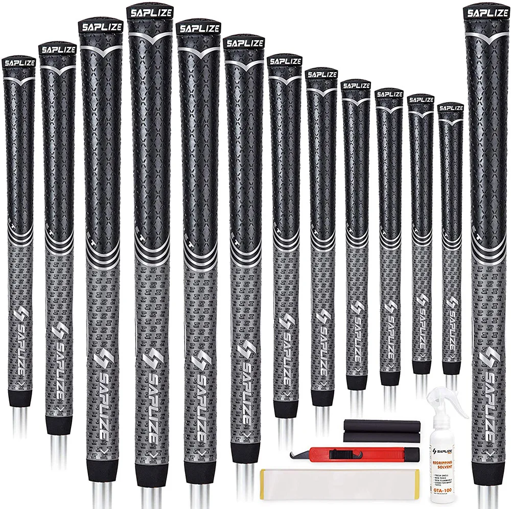 SAPLIZE Golf Grips Standard/Midsize/Oversize PU Material 13 Grips with Full Regripping Kit Tacky Shock Absorption Golf Club Grip