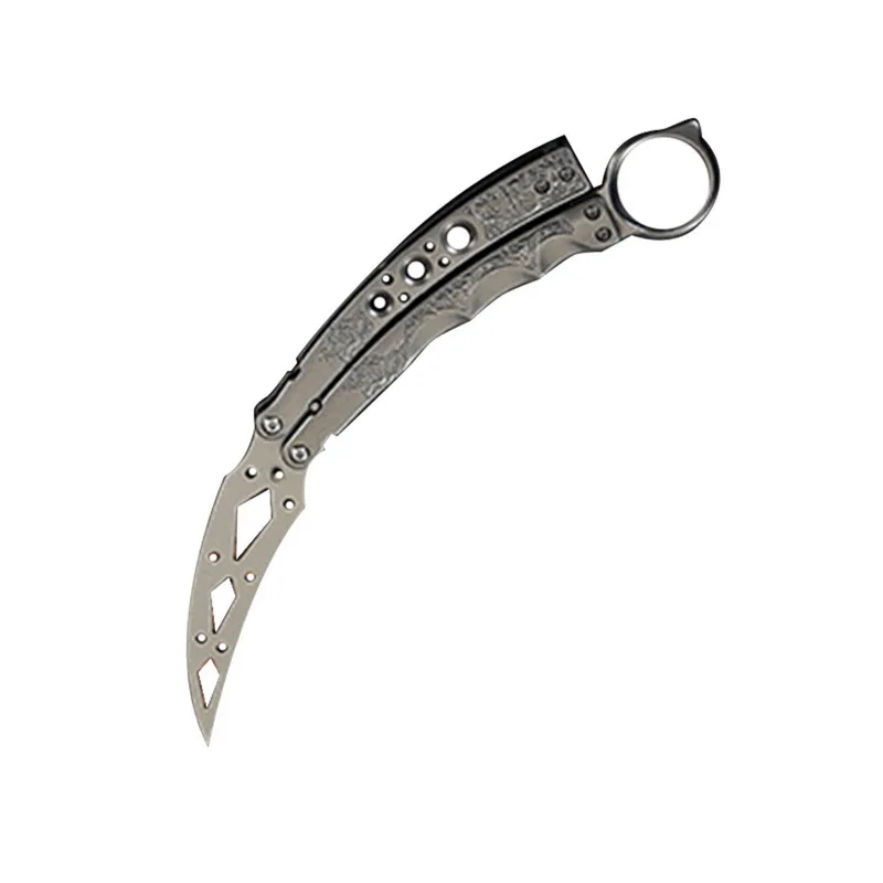 Красочный игровой нож Balisong тренировочный карманный CS GO Karambit тусклый без края с