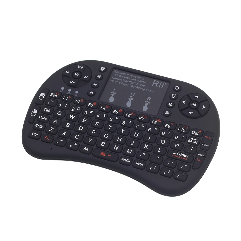Rii i8+ мини-клавиатура с подсветкой Bluetooth Air mouse с сенсорной панелью для мини-ПК Android TV Box Ноутбук проекторы беспроводная мышь