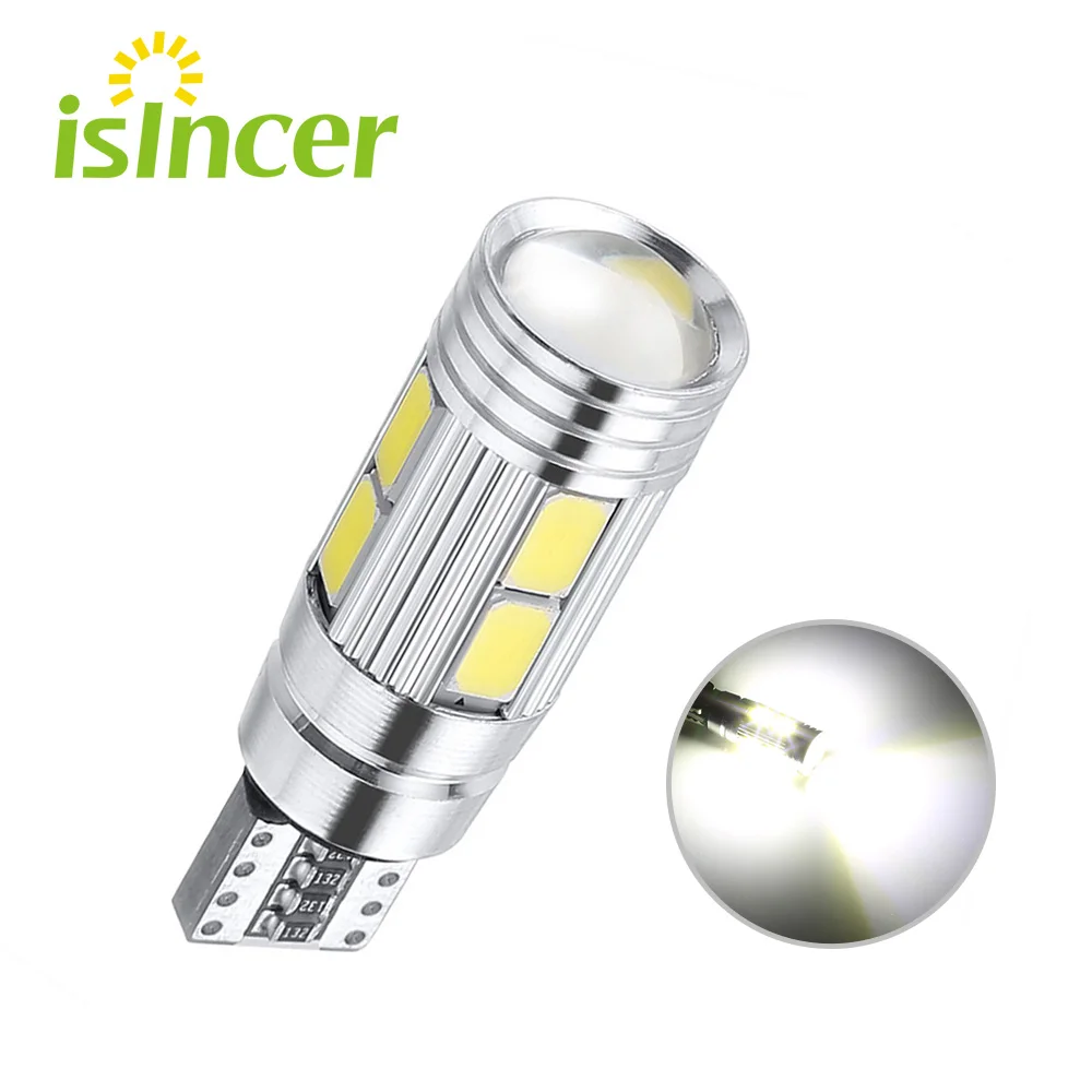 

1Pcs T10 White 5630 LED 194 W5W 10 SMD Canbus Error Free Car Side Wedge Light Bulb Decoding Width Light 12v