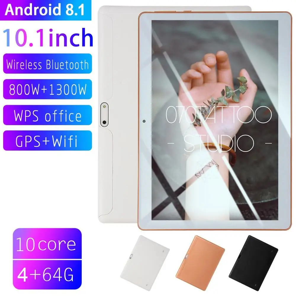 10.1 inch for Android 8.1 plastic Tablet PC 4GB+64GB Ten-Core WIFI tablet 13.0MP Camera
