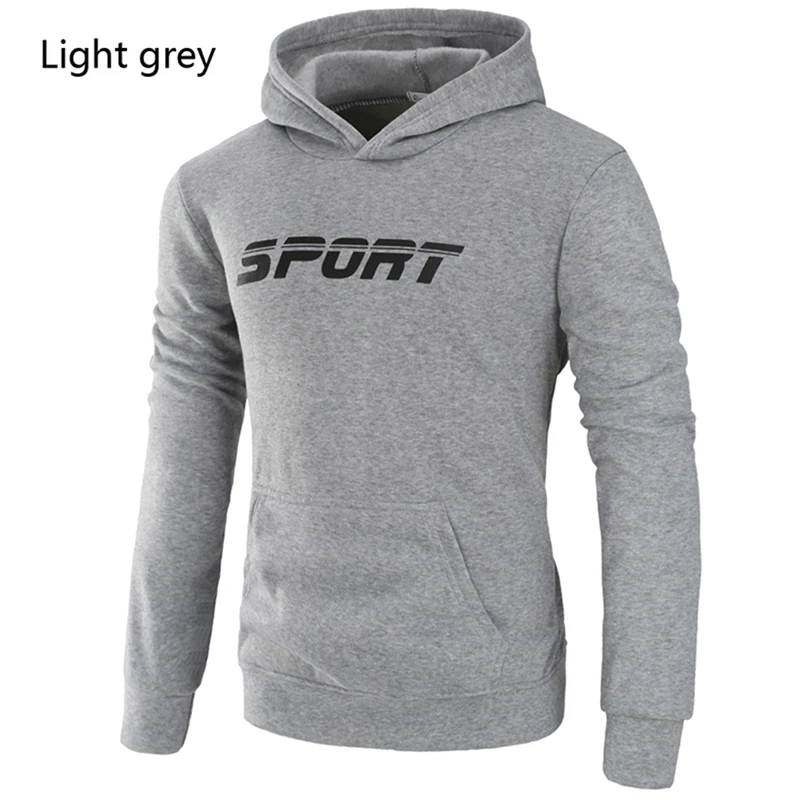 

Outdoor men's Sports Jacket Letter Hooded Sportswear Pullover Tops Solid Men Jogging Running Jacket Hoodie Sportswear Men's Tops