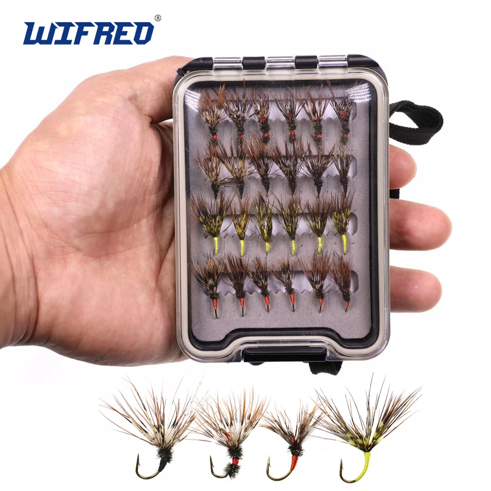 

Wifreo 24PCS/Box Tenkara Flies Nymph Trout Fly Fishing Lure in Waterproof Fly Box Size #12 Barbed Hook Tenkara Fishing Fly