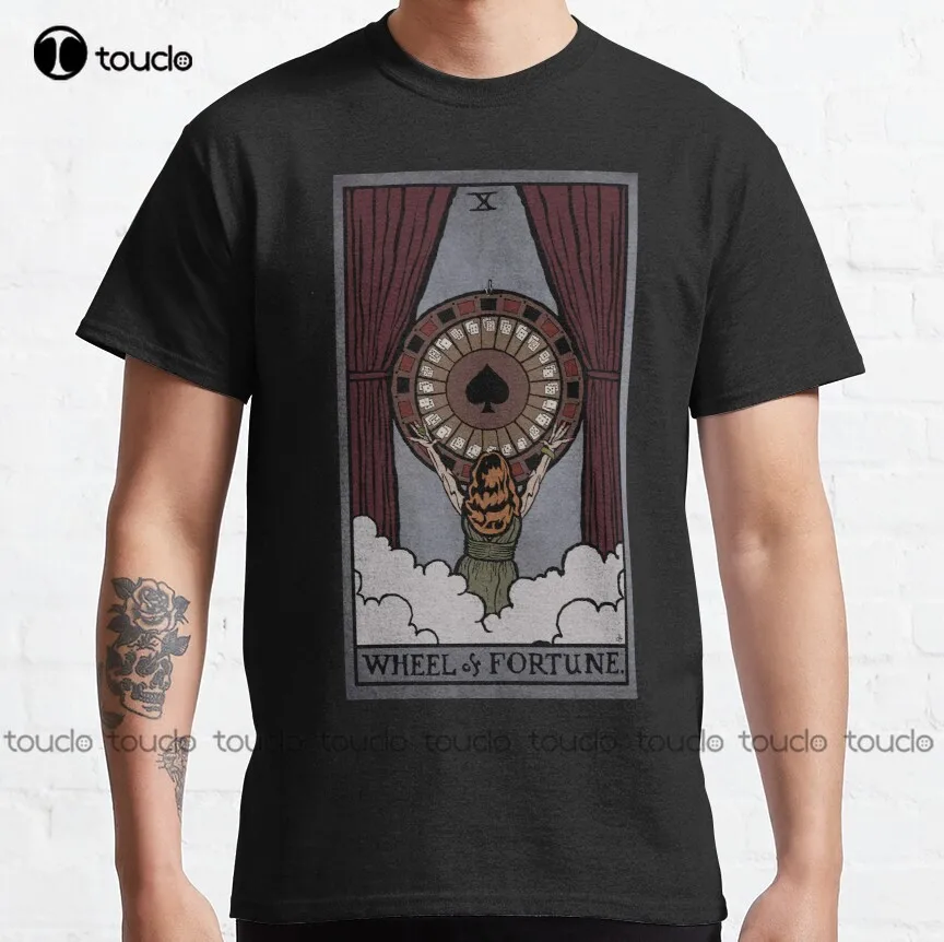 

10 - Wheel Of Fortune - Lady Luck Classic T-Shirt Womens Crewneck Tshirt Custom Aldult Teen Unisex Digital Printing Tee Shirt