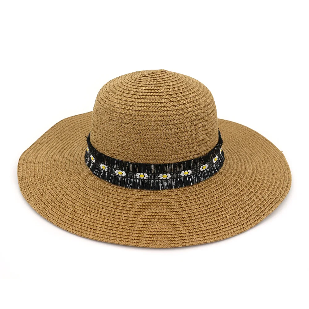 Лидер продаж 2020 круглая Соломенная шляпка с широкими полями летние шляпки от