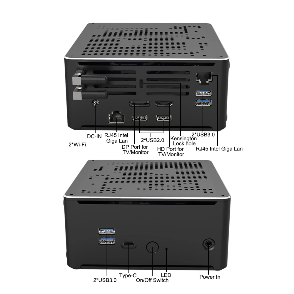 Мощный игровой ПК Intel Core i7 10750H 6 ядер 12 потоков 5 0 Гц UHD Graphics 630 NUC HDMI DP 2 * LANS Wi Fi